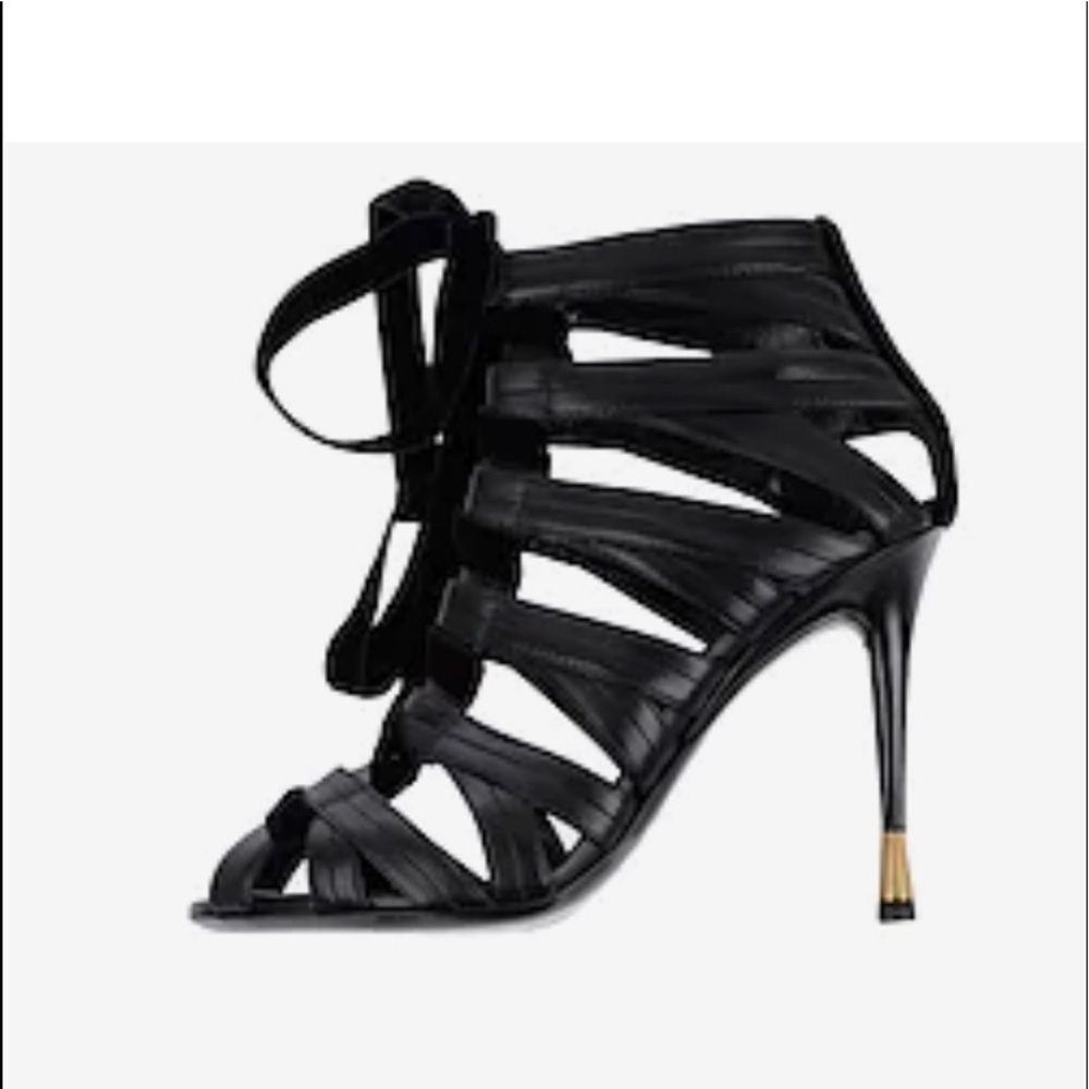 TOM FORD SHOES  NWT BLACK STRAPPY STILETTOS size 37